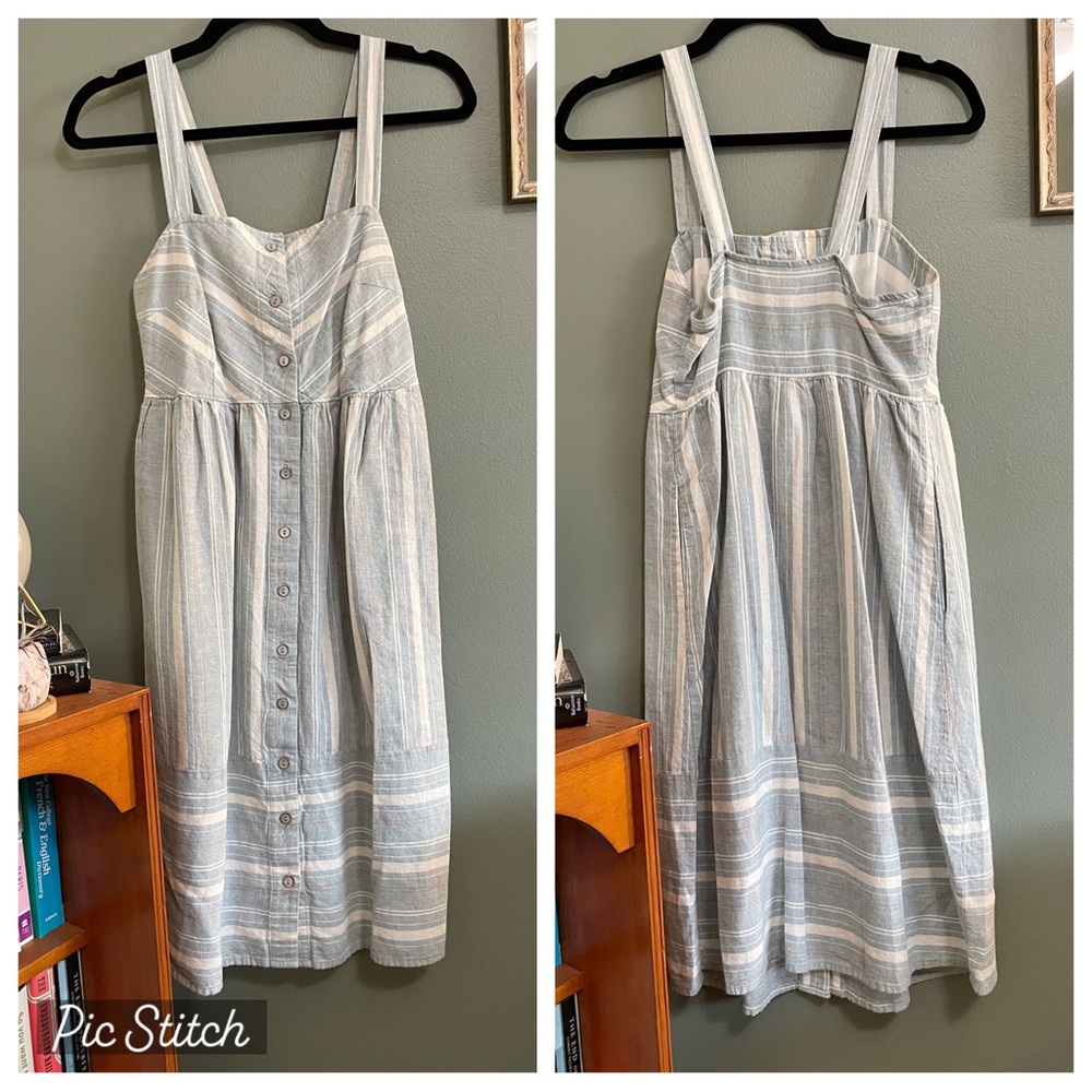 Button Front Linen Sundress - Picture 2 of 7